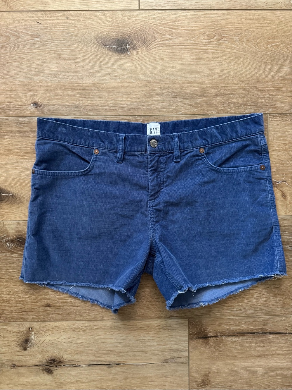 GAP Women’s Blue Corduroy Cutoff Shorts